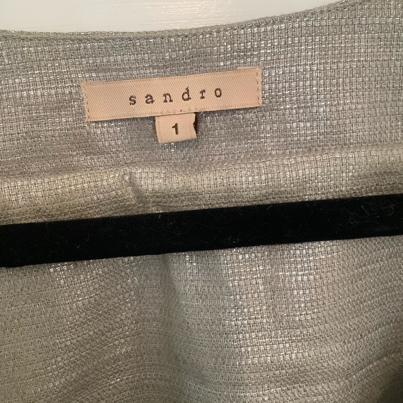 Sandro Paris 100% Silver Linen Evening Babydoll Dress, size 1 (2-6), worn once. - Picture 7 of 14